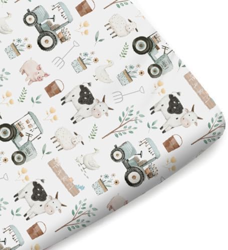 KASTLEE Boho Farm Animals Life Fitted Crib Sheet