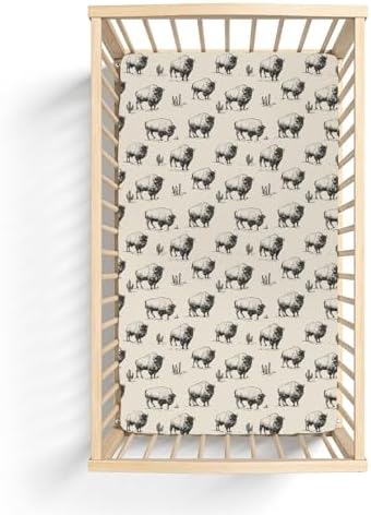 ZoUbqchY Vintage Buffalo Cactus Crib Sheets