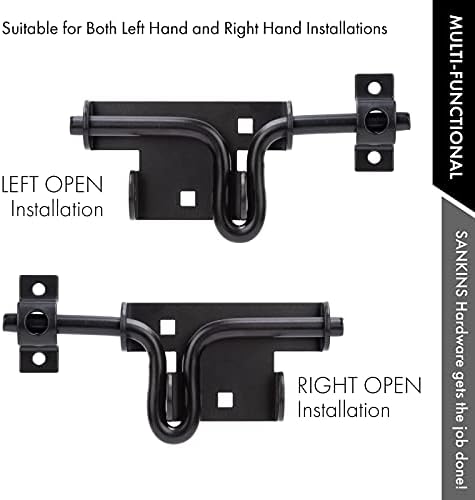 SANKINS 2 Pcs Sliding Bolt Gate Latch Black