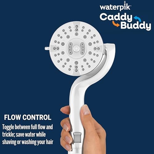 Waterpik Caddy Buddy Handheld Shower Head with High Pressure and 5 Modes