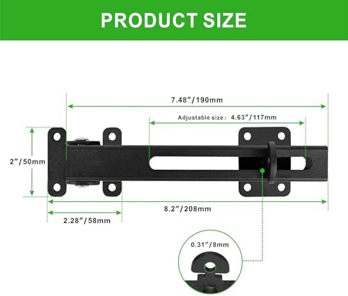 KSWLOR Flip Gate Latch Lock with Padlock Hole