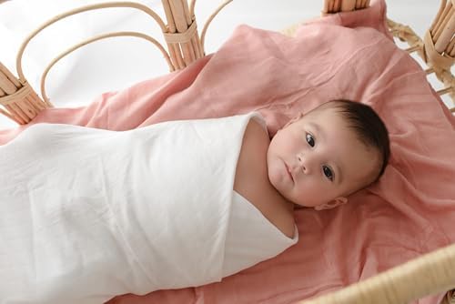 Papaya Kids Muslin Swaddle Blankets 2-Pack Bamboo Viscose Cotton