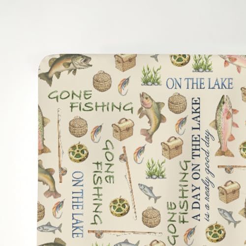 Vintage Lake Fishing Crib Sheets 52x28