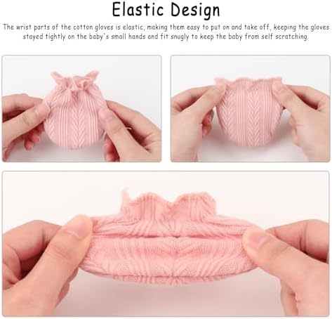 AQOKKA Newborn Swaddle Blanket with Bow Hat Set