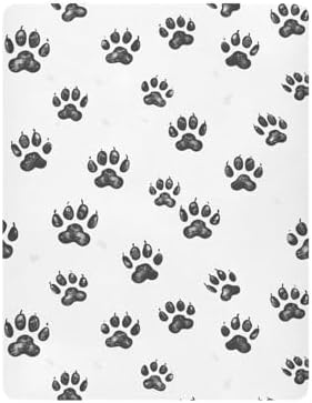 ALAZA Bear Footprint Crib Sheets for Girls and Boys