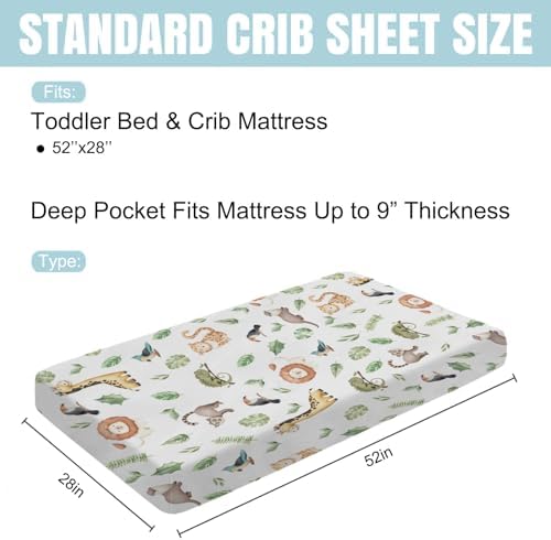 Hwmmbh Brazilian Animals Watercolor Crib Sheets 52x28