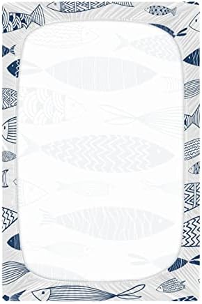 KeepReal Fitted Crib Sheets with Fish Pattern