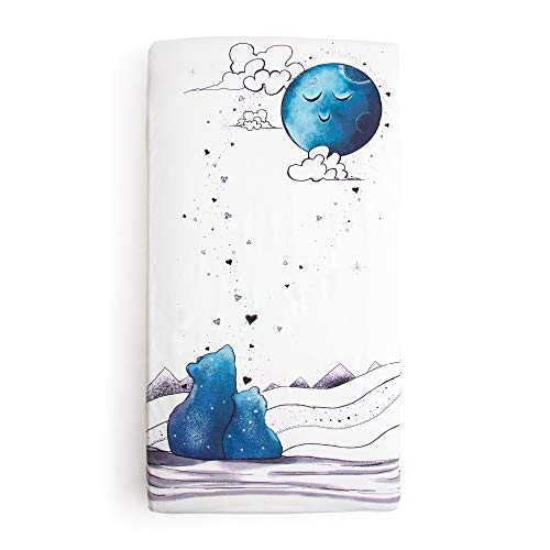 JumpOff Jo Waterproof Crib Sheet - Mama Bear Blue