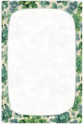 ALAZA Green Succulents Crib Sheets for Boys and Girls