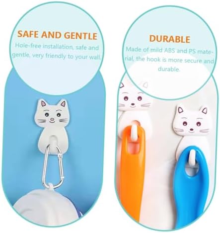 9pcs Adorable Cat Wall Hooks for Bathroom Storage