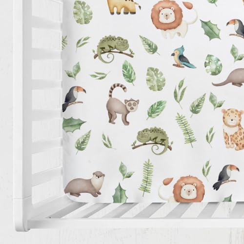 Hwmmbh Brazilian Animals Watercolor Crib Sheets 52x28