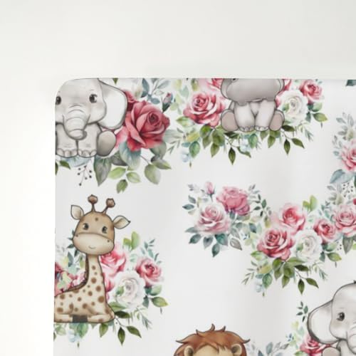 Cute Jungle Safari Animal Crib Sheets for Boy Girl 52x28