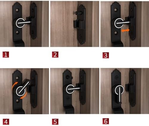 90 Degree Sliding Door Latch Handle Kit Black