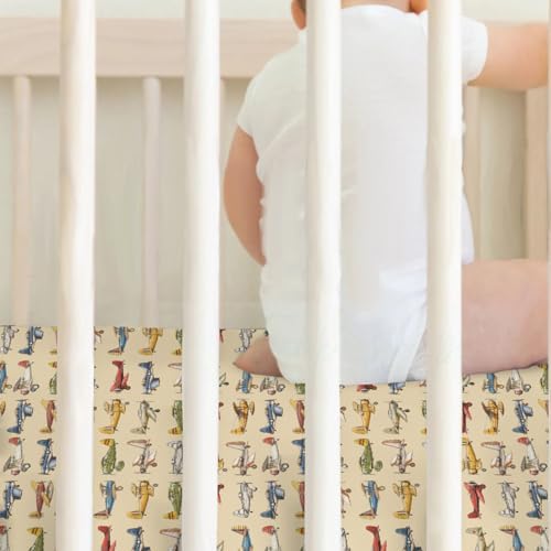 Vintage Airplane Crib Sheets 2 Pack - Soft Fitted for Boy Girl