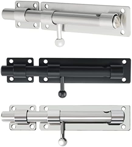 SHAUNI Gate Latch Bolt Lock 6-Inch Polished Chrome
