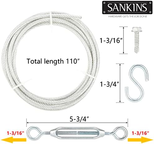 SANKINS Anti-Sag Gate Cable Kit for Wooden Fence 1 Pack