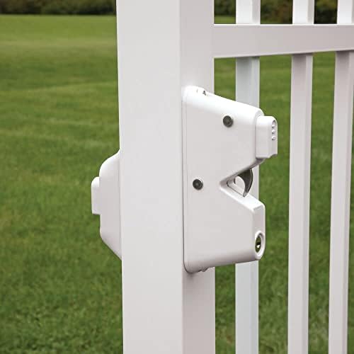 Barrette Outdoor Living 73050188 White Locking Gravity Latch Hardware