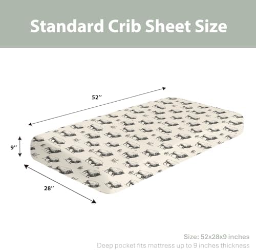 ZoUbqchY Vintage Buffalo Cactus Crib Sheets