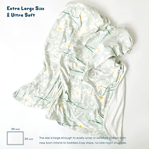 GRSSDER Baby Blankets 2 Pack Swaddle Receiving Blanket
