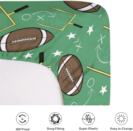 KASTLEE American Football Fitted Crib Sheet 52x28