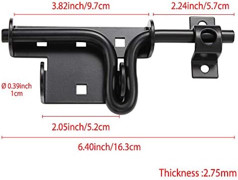SANKINS 2 Pcs Sliding Bolt Gate Latch Black