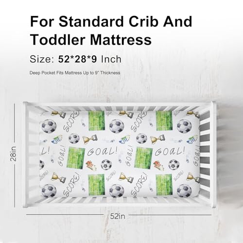KASTLEE Soccer Baby Crib Sheets 52x28