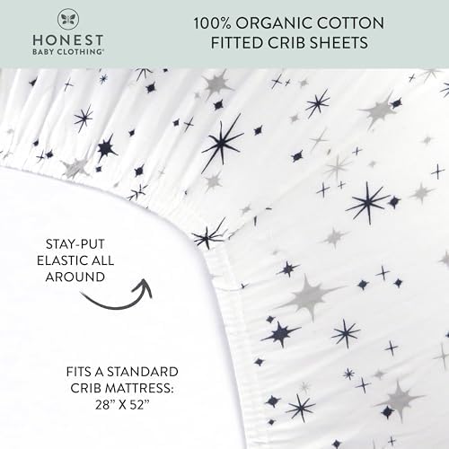 HonestBaby Organic Cotton Crib Sheet Set - Sketchy Floral Pink