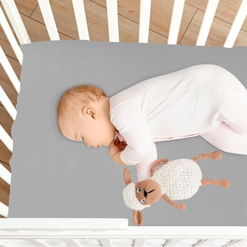 KEIGE Grey 02 Fitted Crib Sheet for Baby 1