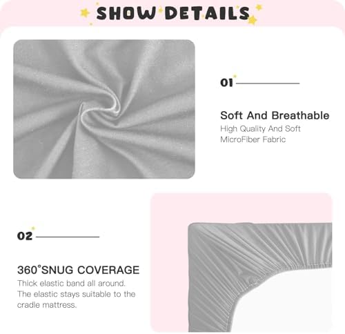KEIGE Grey 02 Fitted Crib Sheet for Baby 1