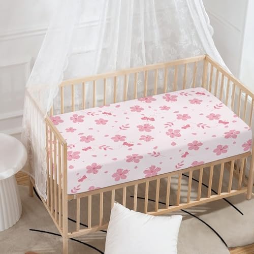 Cherry Blossom Pink Fitted Crib Sheet 28x52