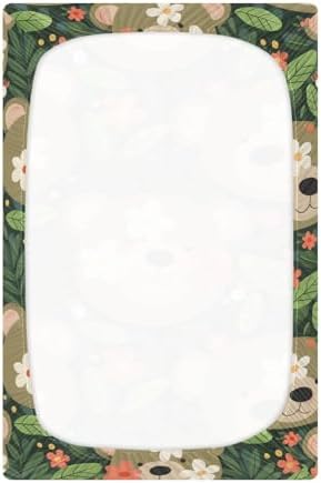 ALAZA Bear Flower Forest Crib Sheets for Girls and Boys