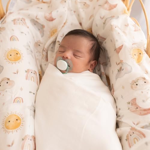 Papaya Kids Muslin Swaddle Blankets 2-Pack Bamboo Viscose Cotton
