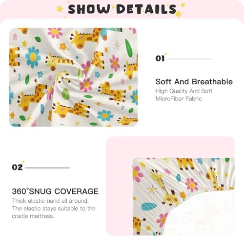 MNSRUU Crib Sheets Soft Breathable Adorable
