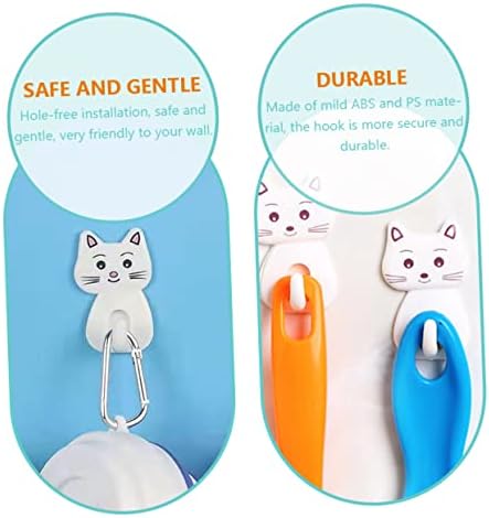 9pcs Adorable Cat Wall Hooks for Bathroom Towel Storage