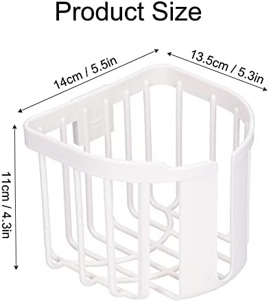 Jwthee Toilet Paper Holder - Wall Mounted ABS Adhesive Basket White