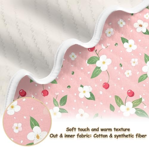 Sanluoli Soft Baby Blanket 30x40in Peach Fresh Crushed Flower