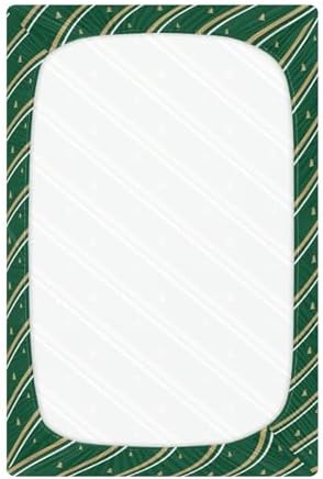 KICPOAY Christmas Striped Crib Sheets for Baby 1