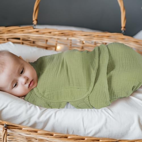 Dormlony Organic Muslin Swaddles 3-Pack for Newborn Babies