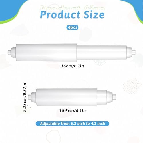 Simarro 4-Piece Toilet Paper Roller Replacement Rods