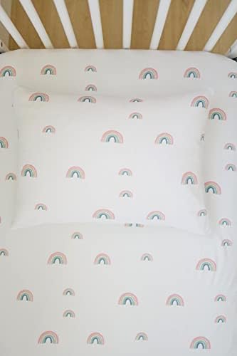 Ecolino Organic Cotton Fitted Crib Sheet with Rainbow Dots