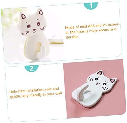 9pcs Adorable Cat Wall Hooks for Bathroom Towel Storage