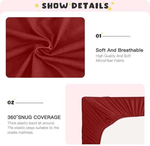 KEIGE Maroon Crib Sheet for Baby Bedding