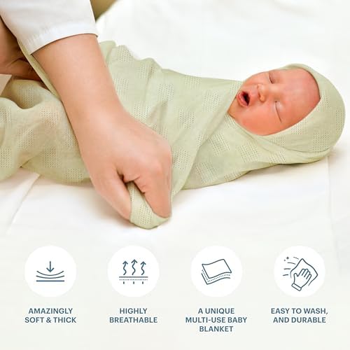 Baby Bright Swaddle Blanket - Mint Viscose 1