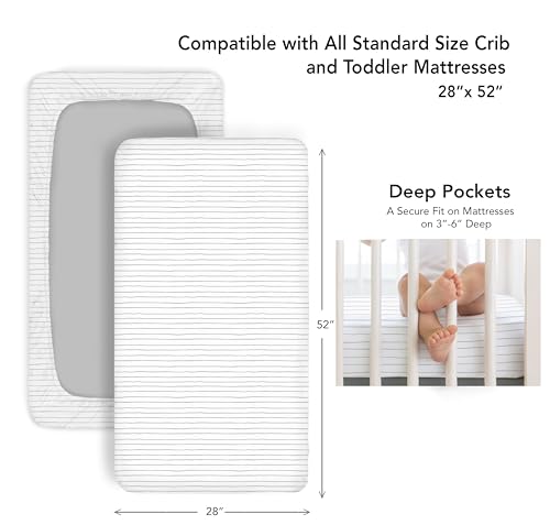 Cambria Baby 100 Organic Cotton Fitted Sheets for Crib and Toddler Mattresses