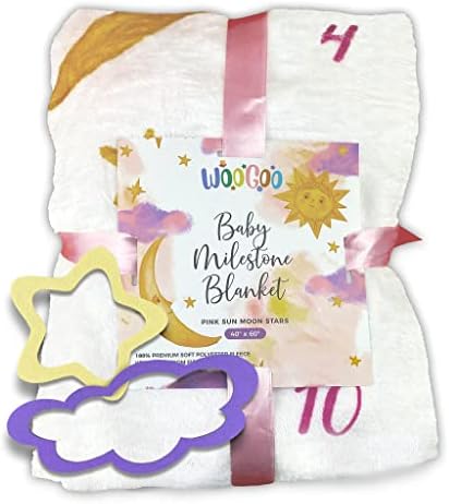 Baby Milestone Blanket - Soft Premium Fleece 40 x 60 Inches Pink