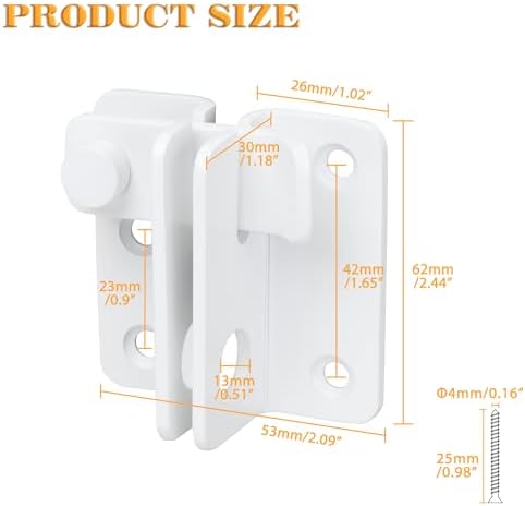 Alise Flip Latch Gate Latch with White Finish MS3005-W
