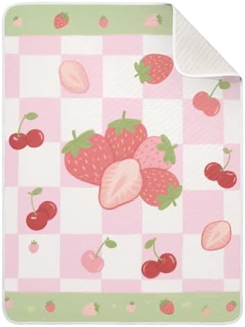 Sanluoli Baby Swaddle Blanket 30x40in Cartoon Cute Strawberries