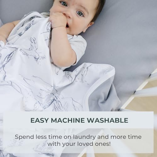 Pobibaby Smoky Grey Crib Sheet - Soft Safe and Stylish 1