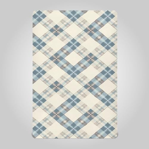 Wassud Pastel Blue Plaid Crib Sheets Set for Boys and Girls