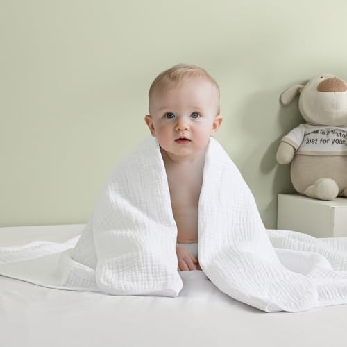 Davids Kids 47x47 Muslin Blanket 4-Layer 100 Cotton Swaddle for Summer